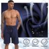 imageMens Swim Trunks Quick Dry Board Shorts with Zipper Pockets Beach Shorts Bathing Suits for Men  No Mesh LinerNavy