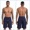 imageMens Swim Trunks Quick Dry Board Shorts with Zipper Pockets Beach Shorts Bathing Suits for Men  No Mesh LinerNavy