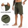 imageMens Swim Trunks Quick Dry Board Shorts with Zipper Pockets Beach Shorts Bathing Suits for Men  No Mesh LinerOlive