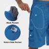 imageMens Swim Trunks Quick Dry Board Shorts with Zipper Pockets Beach Shorts Bathing Suits for Men  No Mesh LinerPeacock Blue