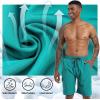 imageMens Swim Trunks Quick Dry Board Shorts with Zipper Pockets Beach Shorts Bathing Suits for Men  No Mesh LinerTurquoise