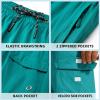 imageMens Swim Trunks Quick Dry Board Shorts with Zipper Pockets Beach Shorts Bathing Suits for Men  No Mesh LinerTurquoise