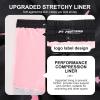 imageMens Swim Trunks with Compression Liner 5quot Stretch Board Shorts Quick Dry Zipper Pockets 2 in 1 Mens Bathing SuitsPink Shark