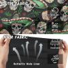 imageMens Swim Trunks with Compression Liner 9quot Board Shorts 2 in 1 Quick Dry Beach Swimwear Bathing Suits for MenBlack Skull Leaf