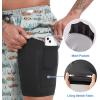 imageMens Swim Trunks with Compression Liner 9quot Board Shorts 2 in 1 Quick Dry Beach Swimwear Bathing Suits for MenChestc