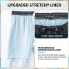 imageMens Swim Trunks with Compression Liner 9quot Stretch Board Shorts 2 in 1 Quick Dry Swimwear Bathing Suits80s Stripec