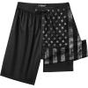 imageMens Swim Trunks with Compression Liner 9quot Stretch Board Shorts 2 in 1 Quick Dry Swimwear Bathing SuitsBlack Flagd