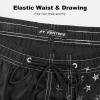 imageMens Swim Trunks with Compression Liner 9quot Stretch Board Shorts 2 in 1 Quick Dry Swimwear Bathing SuitsBlack Flagd