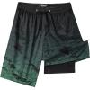 imageMens Swim Trunks with Compression Liner 9quot Stretch Board Shorts 2 in 1 Quick Dry Swimwear Bathing SuitsGradient Green Leafc
