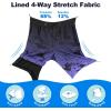imageMens Swim Trunks with Compression Liner 9quot Stretch Board Shorts 2 in 1 Quick Dry Swimwear Bathing SuitsGradient Lavender Leaf