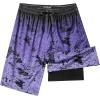 imageMens Swim Trunks with Compression Liner 9quot Stretch Board Shorts 2 in 1 Quick Dry Swimwear Bathing SuitsGradient Lavender Leaf