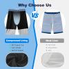 imageMens Swim Trunks with Compression Liner 9quot Stretch Board Shorts 2 in 1 Quick Dry Swimwear Bathing SuitsNavy Flagc