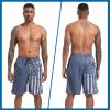 imageMens Swim Trunks with Compression Liner 9quot Stretch Board Shorts 2 in 1 Quick Dry Swimwear Bathing SuitsNavy Flagc