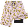 imageMens Swim Trunks with Compression Liner 9quot Stretch Board Shorts 2 in 1 Quick Dry Swimwear Bathing SuitsPink Bananac