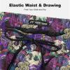 imageMens Swim Trunks with Compression Liner 9quot Stretch Board Shorts 2 in 1 Quick Dry Swimwear Bathing SuitsPsychedelic Skull