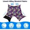 imageMens Swim Trunks with Compression Liner 9quot Stretch Board Shorts 2 in 1 Quick Dry Swimwear Bathing SuitsPsychedelic Skull