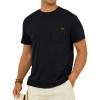 imageMens Crew Neck T Shirts Short Sleeve Casual Classic Tee Shirt Summer Solid Basic Cotton Tops with PocketBlack