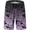 imageMens Swim Trunks Quick Dry Board Shorts with Mesh Lining Breathable Fit Hawaii Beach Shorts Swimwear Bathing SuitsLight Purple Leaves