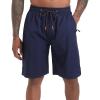 imageMens Swim Trunks Quick Dry Board Shorts with Zipper Pockets Beach Shorts Bathing Suits for Men  No Mesh LinerNavy