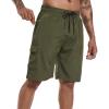 imageMens Swim Trunks Quick Dry Board Shorts with Zipper Pockets Beach Shorts Bathing Suits for Men  No Mesh LinerOlive