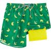 imageMens Swim Trunks with Compression Liner 5quot Stretch Board Shorts Quick Dry Zipper Pockets 2 in 1 Mens Bathing SuitsYellow Banana