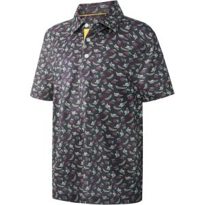 imageBoys Polo Shirt Short Sleeve Performance Dry Fit Stretch Funny Print Active Casual Collared Golf Shirts for BoyBlack Hanging Fruits