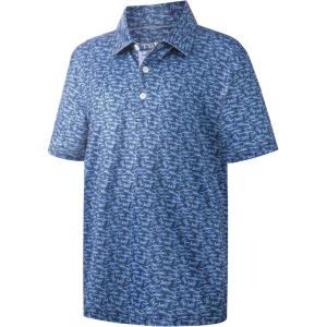 imageBoys Polo Shirt Short Sleeve Performance Dry Fit Stretch Funny Print Active Casual Collared Golf Shirts for BoyNavy Shark
