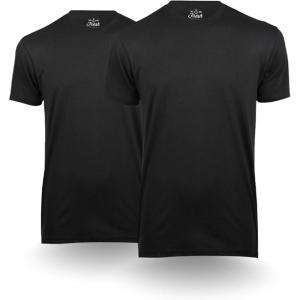 imageFresh Clean Threads Crew Neck TShirt  Pre Shrunk Soft Fitted Premium Tee  Mens T Cotton PolyBlack 2 Pack