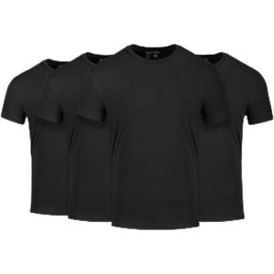 imageFresh Clean Threads Crew Neck TShirt  Pre Shrunk Soft Fitted Premium Tee  Mens T Cotton PolyBlack 4 Pack