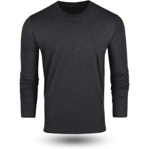 imageFresh Clean Threads Mens Long Sleeve TShirt  Pre Shrunk Soft Fitted Premium Classic Tee  Mens T Shirts Cotton PolyCharcoal Pack of 1