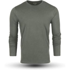 imageFresh Clean Threads Mens Long Sleeve TShirt  Pre Shrunk Soft Fitted Premium Classic Tee  Mens T Shirts Cotton PolyMercury Green Pack of 1