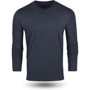 imageFresh Clean Threads Mens Long Sleeve TShirt  Pre Shrunk Soft Fitted Premium Classic Tee  Mens T Shirts Cotton PolyNavy Pack of 1