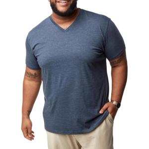 imageFresh Clean Threads V Neck T Shirts for Men  Pre Shrunk Soft Fitted Premium Classic Tee  Mens TShirt Cotton Poly BlendNavy 1 Pack