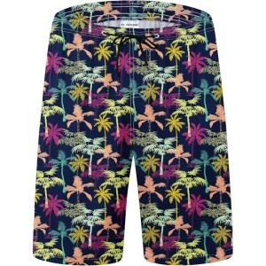imageMens Swim Trunks Quick Dry Board Shorts with Mesh Lining Breathable Fit Hawaii Beach Shorts Swimwear Bathing SuitsMulticolour Palm
