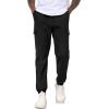 imageLzzidou Mens Casual Cargo Jogger Pants Drawstring Waist Lightweight Straight SweatpantsBlack