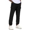 imageLzzidou Mens Casual Cargo Jogger Pants Drawstring Waist Lightweight Straight SweatpantsBlack
