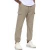 imageLzzidou Mens Casual Cargo Jogger Pants Drawstring Waist Lightweight Straight SweatpantsLightkhaki