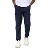 imageLzzidou Mens Casual Cargo Jogger Pants Drawstring Waist Lightweight Straight SweatpantsNavy