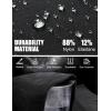 imageMens Cargo Tactical Pants Stretch Waistband Water Resistant Ripstop EDC Hiking PantsBlack