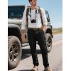imageMens Cargo Tactical Pants Stretch Waistband Water Resistant Ripstop EDC Hiking PantsBlack