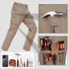 imageMens Cargo Tactical Pants Stretch Waistband Water Resistant Ripstop EDC Hiking PantsKhaki