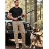imageMens Cargo Tactical Pants Stretch Waistband Water Resistant Ripstop EDC Hiking PantsKhaki