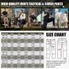 imageMens Cargo Tactical Pants Stretch Waistband Water Resistant Ripstop EDC Hiking PantsKhaki