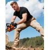 imageMens Cargo Tactical Pants Stretch Waistband Water Resistant Ripstop EDC Hiking PantsKhaki