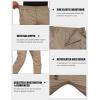 imageMens Cargo Tactical Pants Stretch Waistband Water Resistant Ripstop EDC Hiking PantsKhaki
