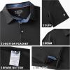 imageMens Polo Shirts Short Casual Solid Stylish Dry Fit Performance Designed Collared Golf Polo Shirts for MenBlack
