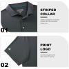 imageMens Polo Shirts Short Casual Solid Stylish Dry Fit Performance Designed Collared Golf Polo Shirts for MenBlack Stripe