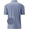 imageMens Polo Shirts Short Casual Solid Stylish Dry Fit Performance Designed Collared Golf Polo Shirts for MenBlue Denim Stripe
