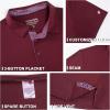 imageMens Polo Shirts Short Casual Solid Stylish Dry Fit Performance Designed Collared Golf Polo Shirts for MenBordeaux Red