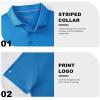 imageMens Polo Shirts Short Casual Solid Stylish Dry Fit Performance Designed Collared Golf Polo Shirts for MenCobalt Stripe